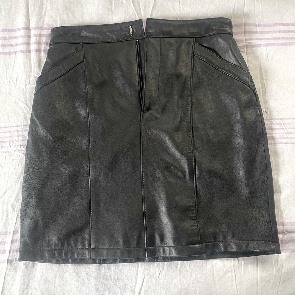 Uniform John Paul Richard Lamb Leather Miniskirt